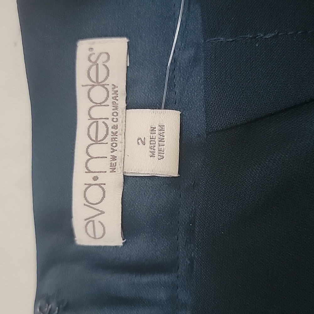 Eva Mendes NY&Co Teal Blue Sheer Panel Fairycore Maxi Skirt Sz 2 - Picture 10 of 13